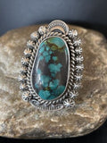 Navajo Blue Spiderweb Turquoise Ring | Sterling Silver | Sz 6.5 | Authentic Native American Handmade | 10511