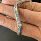 Navajo Old Pawn Blue Turquoise Chip Inlay Bracelet | Sterling Silver | Authentic Native American Handmade | 1168