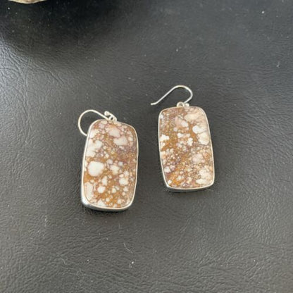 Southwestern Women's Navajo Wild Horse Earrings Set | Sterling Silver | Authentic Native American Handmade | 12029