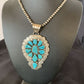 Navajo Kingman Turquoise Multi-Stone Pendant | Authentic Native American Sterling Silver | 11515