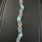 Native American Women's Sterling Silver Turquoise Inlay Link Bracelet | 6.75" | 2031