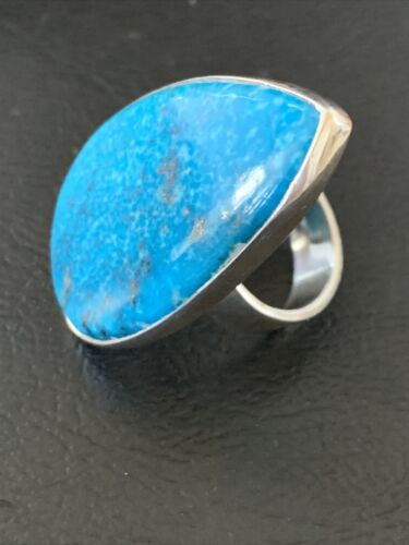 Navajo Blue Kingman Turquoise Ring | Sterling Silver | Sz 7 | Authentic Native American Handmade | 11813