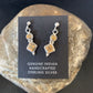Minimalist Dangle Inlay Navajo Sterling Silver Orange Spiny Oyster Earrings | Handmade | 12679