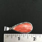 Native American Navajo Red Spiny Oyster Pendant | Sterling Silver | 1.75" | 1125