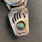 Women's Bear Paw Navajo Sterling Silver Watch Tips with Blue Turquoise Band | Authentic Native American Jewelry | 2095