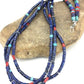 Southwestern Navajo Lapis Turquoise Necklace | 3-Strand | Sterling Silver | 24" | 1361
