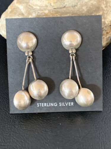 Native American Old Pawn Dangle Earrings | Sterling Silver | 1.5" | 12983