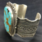 Navajo Men's Turquoise #8 Cuff Bracelet | Sterling Silver | Authentic Native American Handmade | 13646