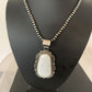 Sterling Silver Navajo White Buffalo Turquoise Pendant | Men's Necklace  | 00340 | Native American Handmade