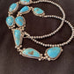 Navajo Kingman Turquoise Pendant Lariat Necklace | Sterling Silver Navajo Pearls | 1188