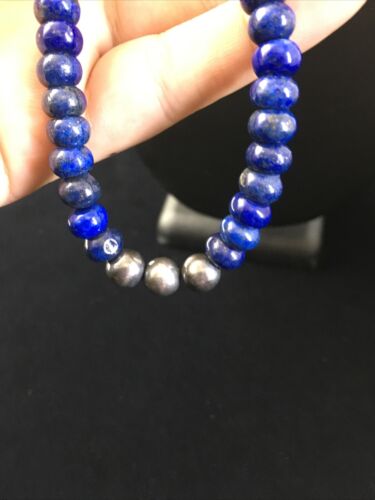Native American Lapis Lazuli Strand Necklace | Sterling Silver | Men's 22" | 1739