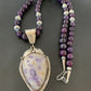Navajo Purple Sugilite & Amethyst Pendant Necklace | Sterling Silver | Authentic Native American Handmade | 1756