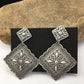 Native American Navajo Stamped Earrings Set | Sterling Silver | 2.75" | 1704