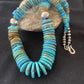 Navajo Graduated Blue Green Turquoise Necklace | Sterling Silver | Authentic Native American | 21" | 606