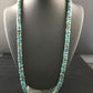 Native American Green Turquoise Heishi Necklace | Sterling Silver | 26" | 13901