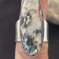 Southwestern Navajo White Black Cinnabrite Ring | Sterling Silver | Sz 7 | 1566