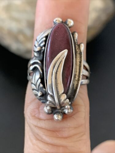 Navajo Purple Spiny Oyster Ring | Sterling Silver | Sz 6 | Authentic Native American Handmade | 3478