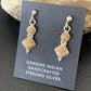 Minimalist Dangle Inlay Navajo Sterling Silver Orange Spiny Oyster Earrings | Handmade | 12679