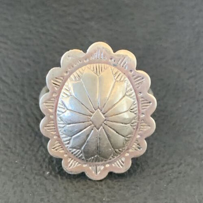Native American Old Pawn Navajo Concho Ring | Sterling Silver | Sz 4.5 | 10878
