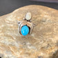 Navajo Blue Turquoise Moonstone Ring | Authentic Native American Sterling Silver | Multi-Stone | Sz 6.5 | 10770