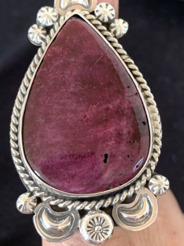 Southwestern Women's Sterling Silver Purple Spiny Oyster Ring | Sz 7 | 00429