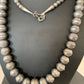 Navajo Pearls Sterling Silver Necklace | Hand-Stamped Bench Beads | 36" | Southwestern | 93336