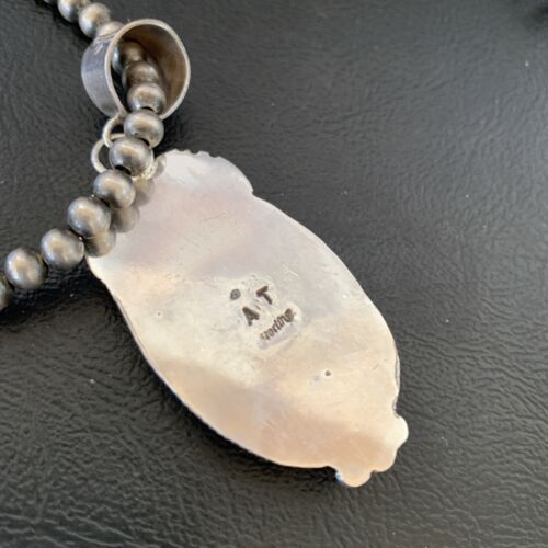Navajo Pearls Necklace with Purple Sugilite Pendant | Sterling Silver | Authentic Native American Handmade | 10911