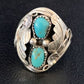 Navajo Kingman Turquoise Multi-Stone Ring | Authentic Native American Sterling Silver | Sz 11 | 14175