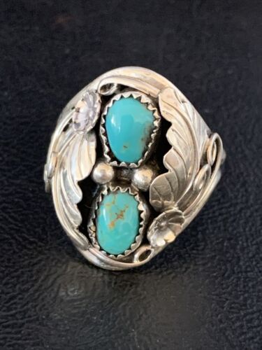 Navajo Kingman Turquoise Multi-Stone Ring | Authentic Native American Sterling Silver | Sz 11 | 14175
