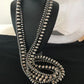 Navajo Pearls Sterling Silver Bead Necklace | 60" 3-Strand | Native American Handmade | 93960