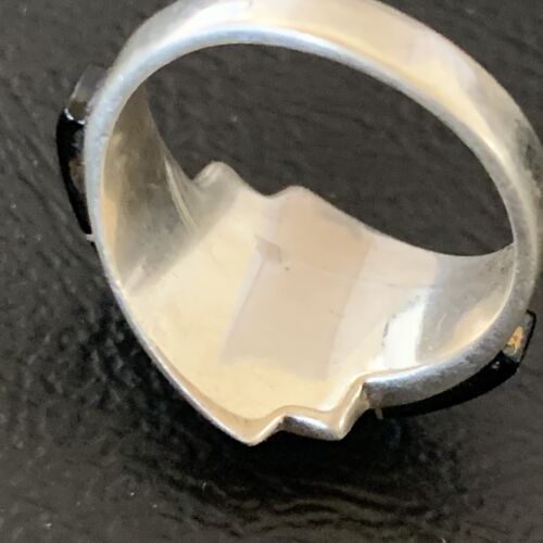 Native American Handmade Navajo Black Onyx Inlay Band Ring | Sz 6.5 | 12466