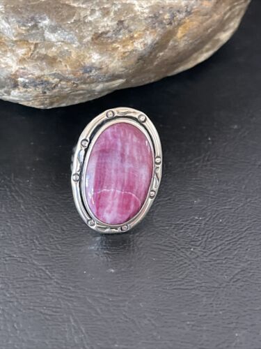 Navajo Turquoise Purple Spiny Oyster Ring | Sterling Silver | Sz 9 | Authentic Native American Handmade | 10297