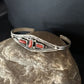 Native American Navajo Red Coral Cuff Bracelet | Sterling Silver | Authentic Handmade | 14592