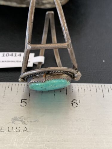 Navajo Kingman Turquoise Bracelet | Sterling Silver | Authentic Native American Old Pawn | 10414