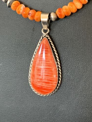 Navajo Pearls Sterling Silver Necklace | Spiny Oyster Cluster Naja Pendant | 599