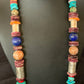 Navajo Turquoise Spiny Oyster Coral Lapis Necklace | Sterling Silver | 24" | Authentic Native American Handmade | 11871