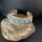 Men's Blue Kingman Turquoise Cuff Bracelet | Sterling Silver | 7 Stone | Authentic Native American Handmade | 14137