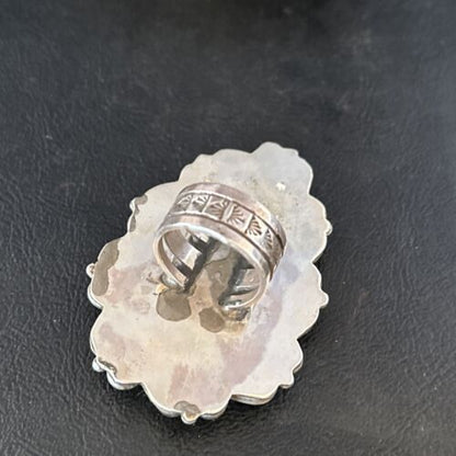 Native American Sterling Silver Blue Turquoise #8 Ring | Sz 9 | 14549 - Masha USA