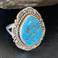 Southwestern Navajo Blue Kingman Turquoise Ring | Sterling Silver | Sz 7 | 12956