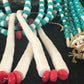 Men's Pueblo Santo Domingo 5-Strand Turquoise Coral Necklace | Sterling Silver | Native American Handmade | 8450