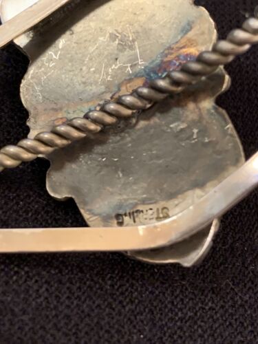 Navajo White Buffalo Turquoise Cuff Bracelet | Sterling Silver | Authentic Native American Handmade | 347