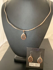 Navajo Sterling Silver Red Coral Cluster Pendant Earrings Set | Authentic Native American Handmade | 02155