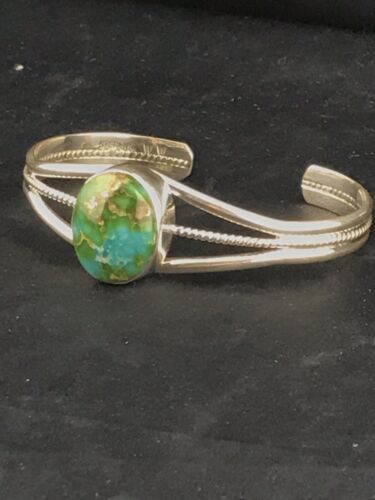 Native American Navajo Turquoise Bracelet | Sterling Silver | Authentic Handmade | 4549 - Masha USA