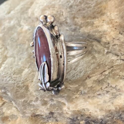 Navajo Purple Spiny Oyster Ring | Sterling Silver | Sz 6 | Authentic Native American Handmade | 10836