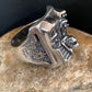 Native American Pueblo Cast Sterling Silver Ring | Sz 14 | 13482
