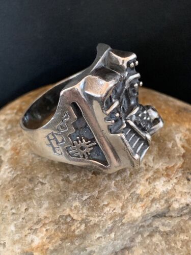 Native American Pueblo Cast Sterling Silver Ring | Sz 14 | 13482