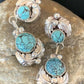 Handmade Navajo Spiderweb Turquoise Dangle Earrings | Sterling Silver Post | Authentic Native American | 1482
