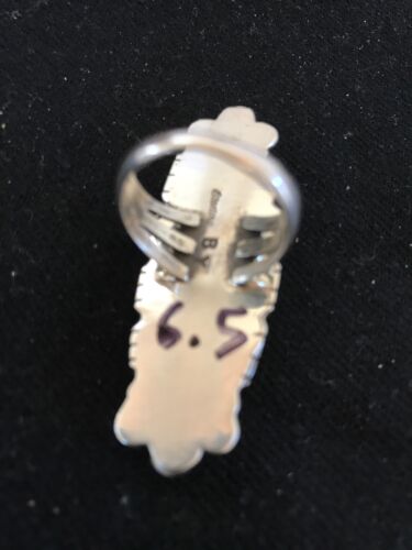 Navajo Blue Turquoise Ring | Sterling Silver | Sz 6.5 | Authentic Native American Handmade | Yazzie | 3530