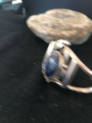 Native American Navajo Lapis Bracelet | Sterling Silver | J Platero | Authentic Handmade | 8040
