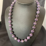 Navajo Purple Charoite Necklace | Sterling Silver | 20" | Authentic Native American Handmade | 11961